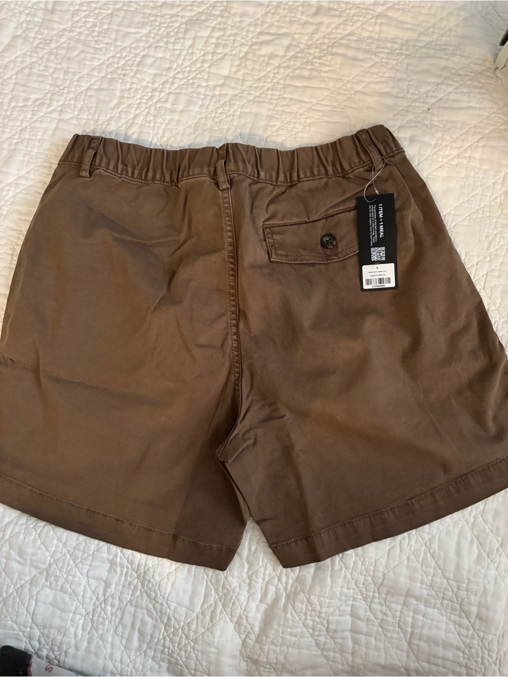 Bearbottom Men's Flat-Front Brown Elastic-Waist Shorts